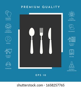 Fork, spoon, knife icon. Graphic elements for your design