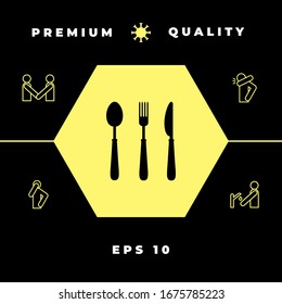 Fork, spoon, knife icon. Graphic elements for your design