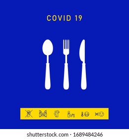 Fork, spoon, knife icon. Graphic elements for your design