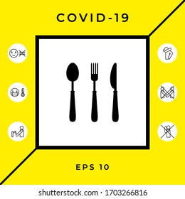 Fork, spoon, knife icon. Graphic elements for your design