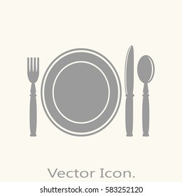 fork spoon knife icon isolated sign symbol and flat style for app, web and digital design. Vector illustration.