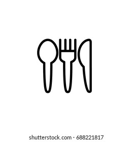 Fork, spoon, knife, icon, line sign, vector illustration of Eps10