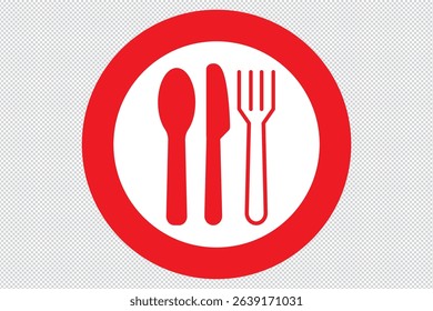 Fork ,spoon and knife icon set. Eatery symbol. Kitchen utensil vector illustration. Tableware serving sign. Crossed fork and spoon pictogram. Menu button. EPS 10