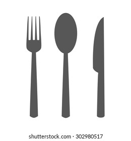 fork spoon knife icon set