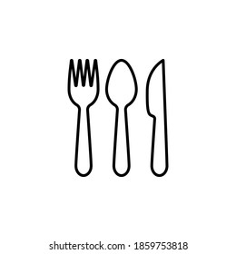 Fork, spoon and knife icon symbol vector on white background