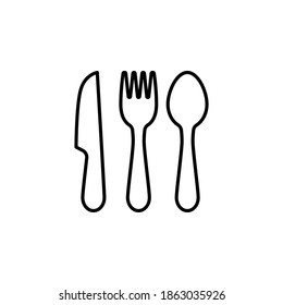 Fork, spoon and knife icon symbol vector on white background