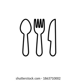 Fork, spoon and knife icon symbol vector on white background