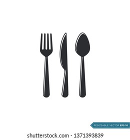 Fork Spoon Knife Icon Vector Template