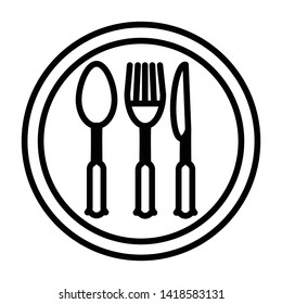 Fork spoon knife icon vector design template