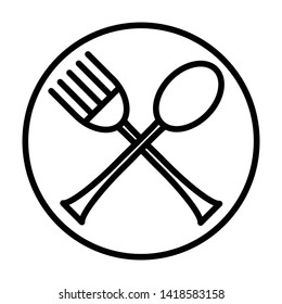 Fork spoon knife icon vector design template