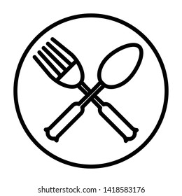 Fork spoon knife icon vector design template