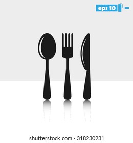 Fork Spoon Knife Icon Vector Illustration Eps10.