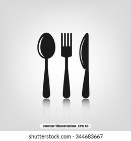 Fork Spoon Knife Icon Vector.