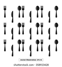 Fork Spoon Knife Icon Vector.