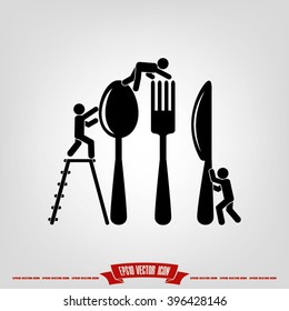 Fork Spoon Knife Icon Vector.