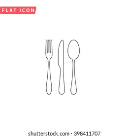 Fork Spoon Knife Icon Vector. 