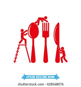 Fork spoon knife icon vector illustration