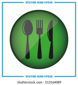 Fork Spoon Knife  icon vector illustration eps10. Isolated badge flat design for website or app - stock graphics