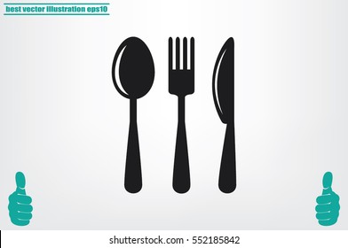 Fork Spoon Knife icon vector illustration eps10.