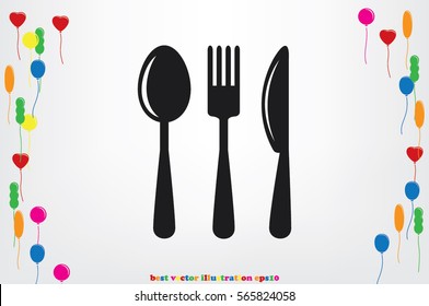 Fork Spoon Knife icon vector illustration.