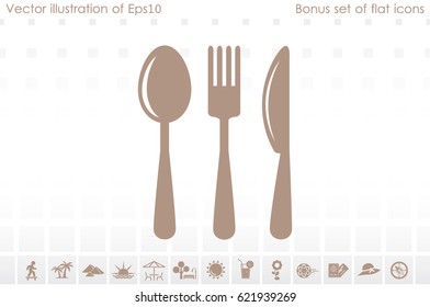 Fork Spoon Knife icon vector illustration eps10.