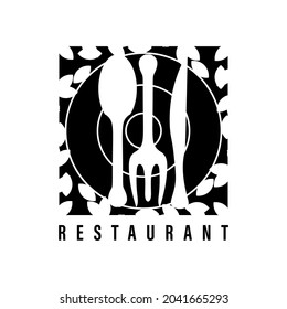 Fork, spoon and knife logo design can be used for restaurants