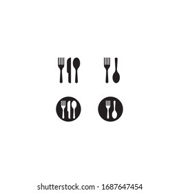 Fork spoon and knife logo template vector icon design