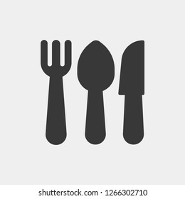 Fork Spoon and Knife Modern Simple Vector Icon