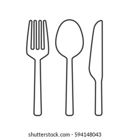 Fork Spoon Knife Outline Vector Stock Vector (Royalty Free) 594148043 ...