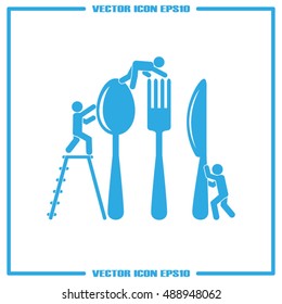 Fork spoon knife and people icon vector illustration eps10.