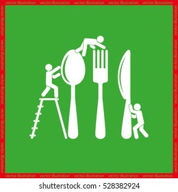 Fork spoon knife and people icon vector illustration eps10.