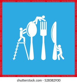 Fork spoon knife and people icon vector illustration eps10.