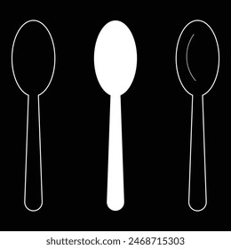 Fork, spoon, knife, and plate icon. Cutlery icon set in line and flat style. Dinnerware icon symbol in the circle. Restaurant sign and symbol. Vector illustration. Fork and spoon icon. Eps10.