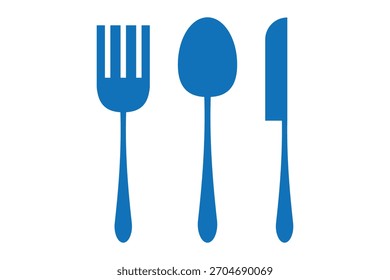 Tenedor, cuchara y cuchillo, conjunto de iconos de platos. conjunto de iconos de cocina y restaurante. 