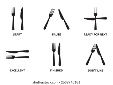Fork, spoon, knife and plate. Menu symbol. Tableware instruments. Restaurant icon. Food, plate, fork, knife, spoon, cutlery icon set. 