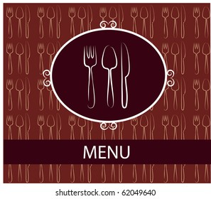 fork, spoon, knife. restaurant template menu design