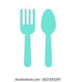 Fork spoon and knife set on white background