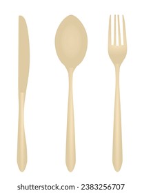 Fork, spoon and knife set. vector