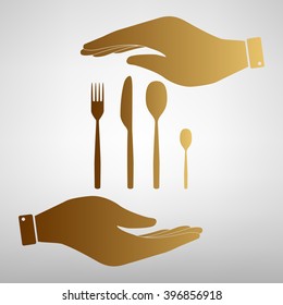 Fork spoon and knife sign