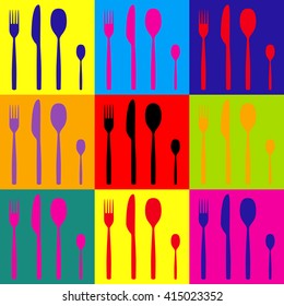 Fork spoon and knife sign