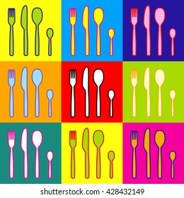 Fork spoon and knife sign