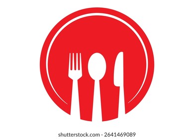 Fork spoon knife silhouette. This image shows a black silhouette of a fork, spoon, and knife, representing essential cutlery used in kitchens and dining settings. Vector clipart illustration design.