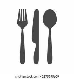 Fork, Spoon And Knife Simply Icon Set. Cutlery Sign. Restaurant Business Concept. Vector EPS 10.