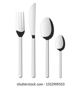Fork, spoon and knife vector design illustration isolated on white background