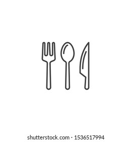 Fork, spoon, knife. Vector icon template