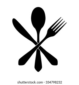 fork spoon and knife vector icon
