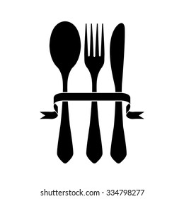 fork spoon and knife vector icon