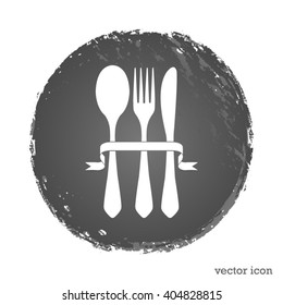 fork spoon and knife vector icon