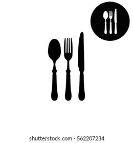 fork spoon knife  - white vector icon