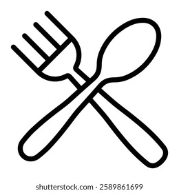 Fork and Spoon Line Icon Design For Personal And Commercial Use